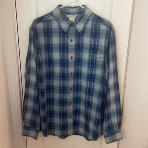 Marmot Plaid Anderson Button Up Long Sleeve Blue L